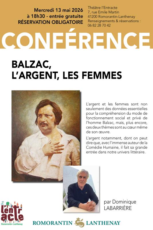 Conférence de Dominique Labarrière : Balzac, l'argent, les femmes
